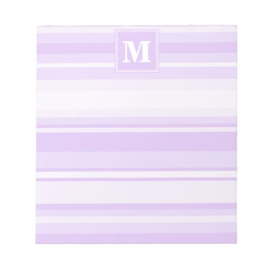 Monogram-Lilastreifen Notizblock (Vorderseite)