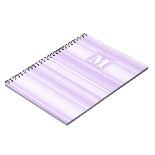 Monogram-Lilastreifen Notizblock (Linke Seite)