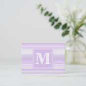 Monogram-Lilastreifen Visitenkarte (Stehend Vorderseite)