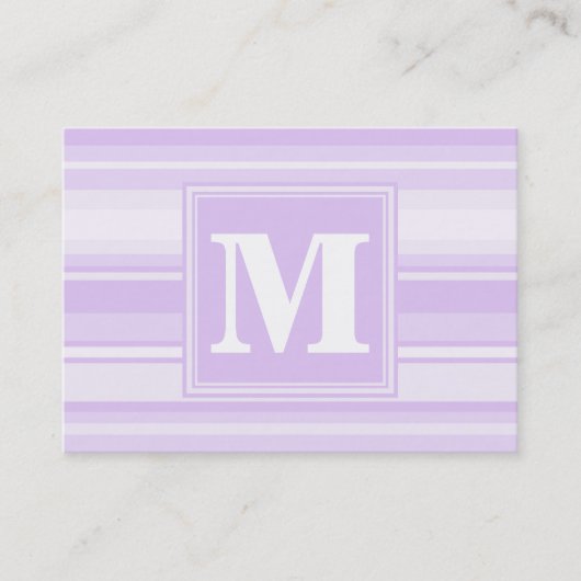 Monogram-Lilastreifen Visitenkarte (Vorderseite)