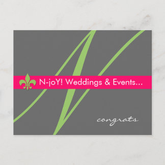 Monogram Lilie Event-Planer Postcard #2 Postkarte