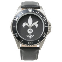 Monogram-Lilie Modernes Einfaches Schwarzweiß