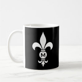 Monogram-Lilie Modernes Einfaches Schwarzweiß Kaffeetasse