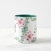Monogram Lily Blume Pattern Coffee Tasse (Zentrum)