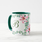 Monogram Lily Blume Pattern Coffee Tasse (Vorderseite Links)