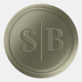 Monogram Lily Green Wax Siegel Wedding Stickers (Vorderseite)