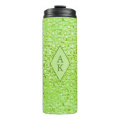 Monogram Lime Green Imitats Glass Mosaik Thermosbecher (Vorderseite)