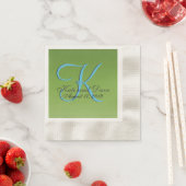 Monogram Lime Green Wedding Serviette (Beispiel)