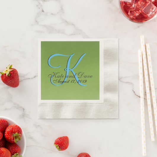 Monogram Lime Green Wedding Serviette (Beispiel)