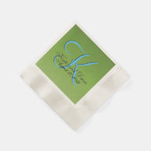 Monogram Lime Green Wedding Serviette (Ecke)