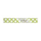 Monogram Lime Green White Trendy Polka Dot Muster Rundum-Adressaufkleber (Person)