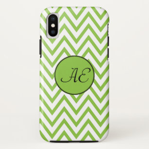 Monogram Lime Green Zickzack Modern Case-Mate iPhone Hülle