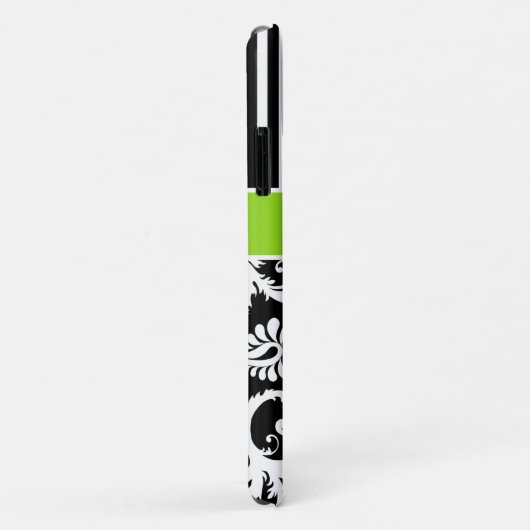 Monogram Limoner Schwarz-weiß gestreifter Damask i Case-Mate iPhone Hülle (Hinten/Rechts)