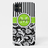 Monogram Limoner Schwarz-weiß gestreifter Damask i Case-Mate iPhone Hülle (Rückseite)