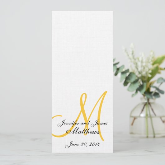 Monogram Linen White Yellow Programm (Stehend Vorderseite)