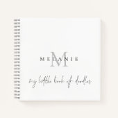 Monogram Little Book of Doodles Script Sketch Book Notizblock (Vorderseite)
