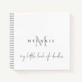 Monogram Little Book of Doodles Script Sketch Book Notizblock