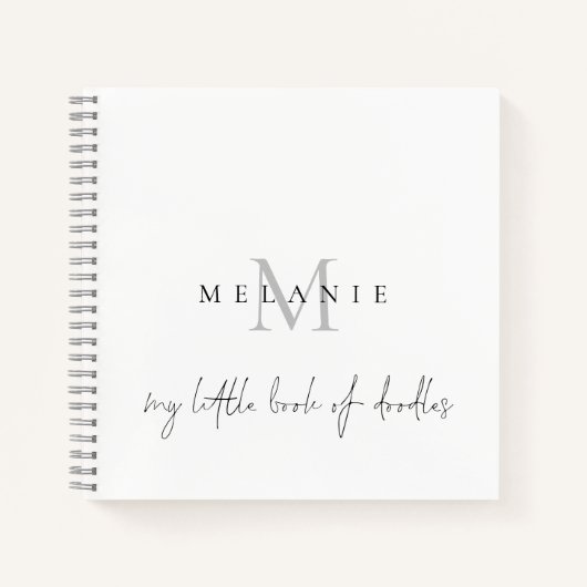 Monogram Little Book of Doodles Script Sketch Book Notizblock (Vorderseite)