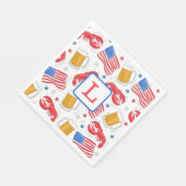 Monogram Lobster Beer Flag Star Paper Teller Serviette (Ecke)