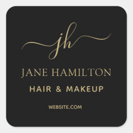 Monogram-Logo-Aufkleber Quadratischer Aufkleber