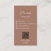 Monogram Logo Bakery Brown Visitenkarte (Rückseite)