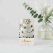 Monogram Logo Bakery Cake Beige Visitenkarte (Stehend Vorderseite)