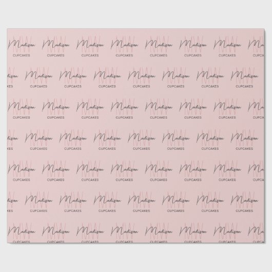 Monogram Logo Bakery Pink Geschenkpapier (Flach)