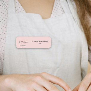 Monogram Logo Bakery Pink Namensschild