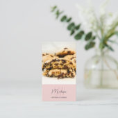 Monogram Logo Bakery QR Pink Visitenkarte (Stehend Vorderseite)