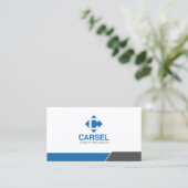 Monogram Logo Beruflich Grau Blau Visitenkarte (Stehend Vorderseite)
