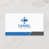 Monogram Logo Beruflich Grau Blau Visitenkarte (Vorderseite)
