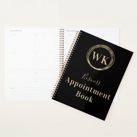 Monogram Logo Black Gold Business Termin Buch Planer (Anzeige)