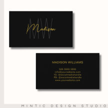Monogram Logo Black Gold Modern Minimalistisch