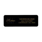 Monogram Logo Black Gold Moderne Rücksendeadresse (Vorne)