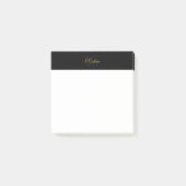 Monogram Logo Black und Gold Modern Minimalistisch Post-it Klebezettel (Vorderseite)