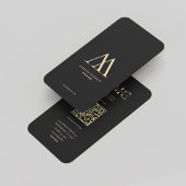 Monogram Logo Company A M Modern Black Gold Visitenkarte