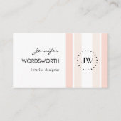 Monogram Logo Coral Pastell Beruflich QR Code Visitenkarte (Vorderseite)