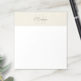 Monogram Logo Creme Moderne Minimalistische Notizblock