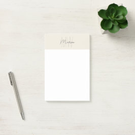 Monogram Logo Creme Moderne Minimalistische Post-it Klebezettel