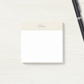 Monogram Logo Creme Moderne Minimalistische Post-it Klebezettel