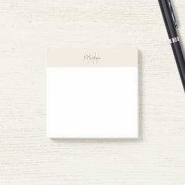 Monogram Logo Creme Moderne Minimalistische Post-it Klebezettel