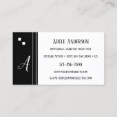 Monogram Logo Einfache Schwarz-Weiß-Vorlage Visitenkarte (Rückseite)