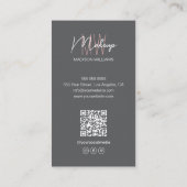 Monogram Logo Foto Makeup Artist Grau Visitenkarte (Rückseite)