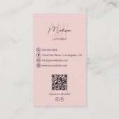 Monogram-Logo für Bäckereien Cupcake Foto QR Rosa Visitenkarte (Rückseite)