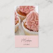Monogram-Logo für Bäckereien Cupcake Foto QR Rosa Visitenkarte (Vorderseite)