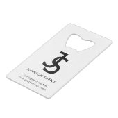 Monogram-Logo für das moderne White Business Custo Geldbeutel Flaschenöffner (Vorderseite Schrägansicht)