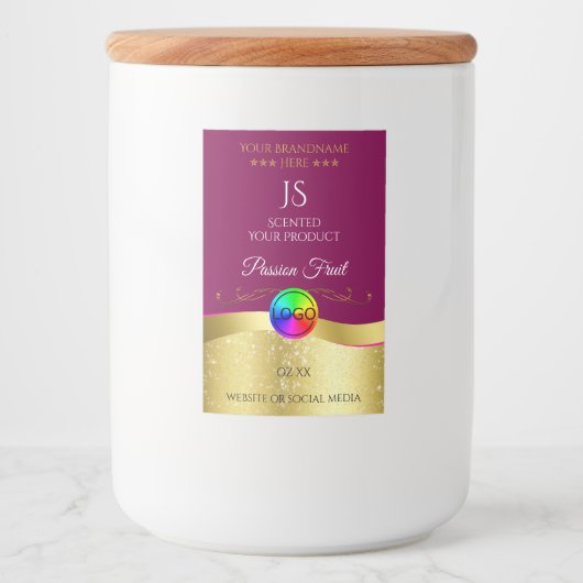 Monogram-Logo für das Rotwein-Gold-Logo Lebensmitteletikett (Vorderseite)