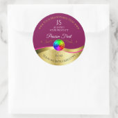 Monogram-Logo für das Rotwein-Gold-Logo Runder Aufkleber (Tasche)