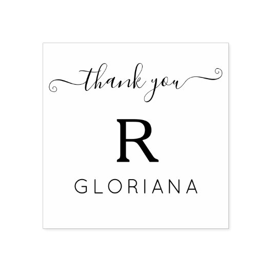 Monogram Logo für den Anfangsnamen Vielen Dank Gummistempel (Prägung)