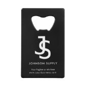 Monogram-Logo für moderne Black Business Custom Co Geldbeutel Flaschenöffner (Vorderseite)